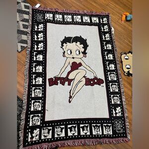 Vintage 90s Betty Boop Throw Blanket Cartoon 1994 Tapestry